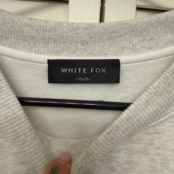 White Fox Boutique Gray and Tan Crewneck Sweater - Picture 3 of 5